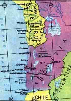 [Landkarte der Atacama-Wüste in den Grenzen von 1866]