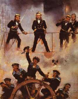 [Admiral Tegetthoff in der Schlacht von Lissa 1866 (Gemlde von Anton Romako 1880)]